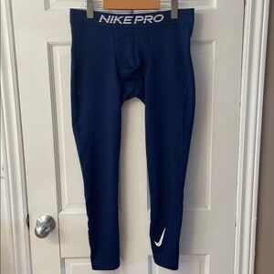 Nike Pro DriFit blue running athletic tights leggings men’s size XL